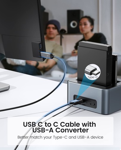 Dual Festplatten Dockingstation USB 3.2 Gen 2 Aluminium Docking Station für S... - Afbeelding 4 van 9