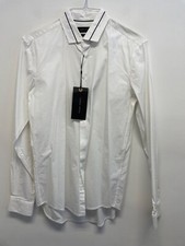 CASUAL FRIDAY COTTON W. STRETCH LS SLIM FIT SHIRT IN WHITE SIZE M BNWT S207 