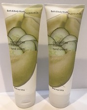 x2 Bath And Body Works Pleasures CUCUMBER MELON Hand Cream 4 oz EACH