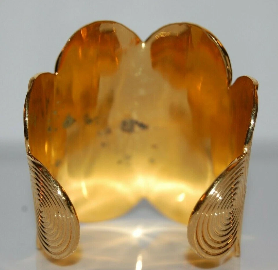 CC SKYE PULSEIRA DE PUNHO ESTILO BIZANTINO ALTA COSTURA GRANDE DESIGN CÍRCULO DOURADO OUSADO - Imagem 4 de 4