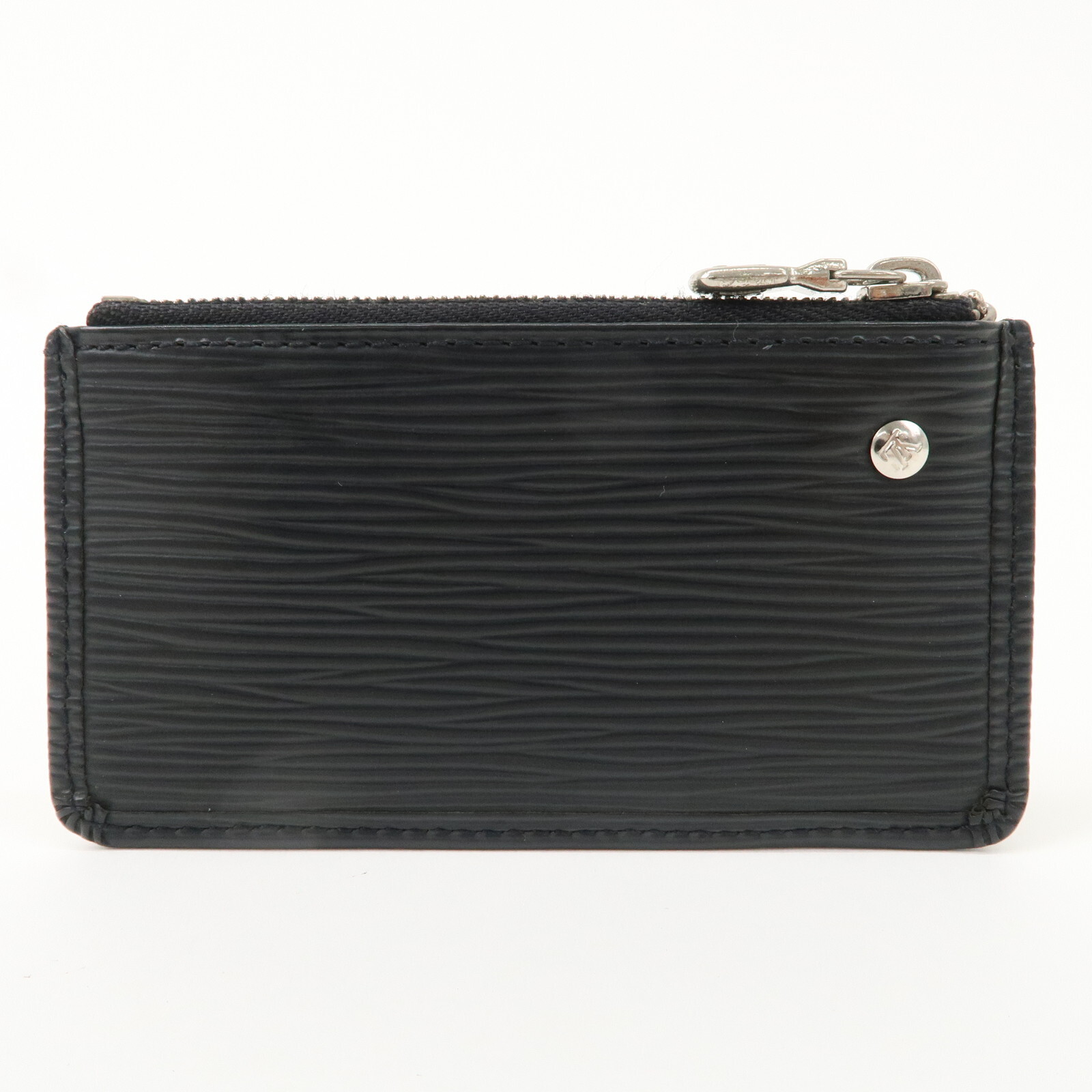 Louis Vuitton Epi Pochette Cles Coin Case Black Noir M63802 Auth Used