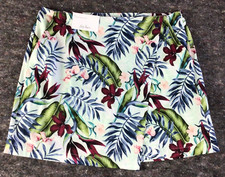 Lady Hagen Women's 16" Palm Overlap Snap Floral Skort Golf Tennis Skirt Size 14