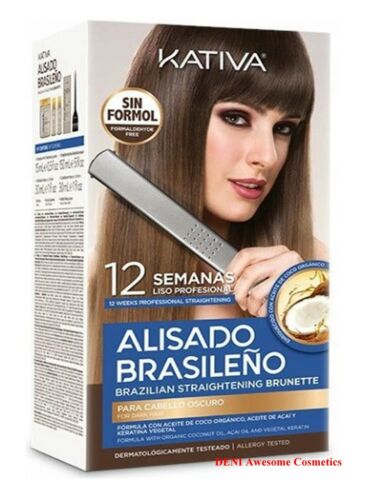 KATIVA Brazilian Keratin Treatment Hair Straightening KIT- BRUNETTE  7750075052918 | eBay