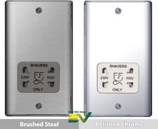 BG Nexus Switches & Sockets - Complete Range -  Brushed Steel / Polished Chrome