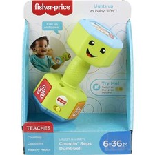 Fisher-Price Laugh  Learn Countin' Reps Dumbbell rattle toy with music light