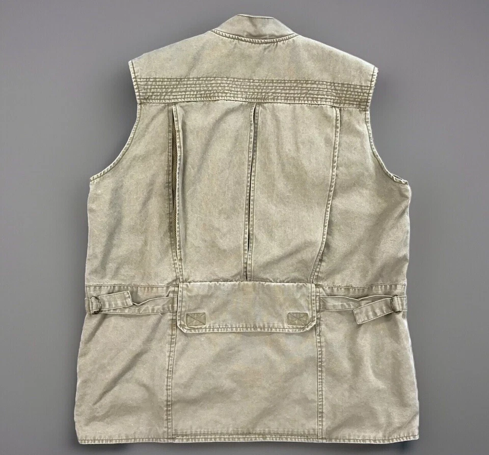 Orvis Vest Mens XL Beige Cargo Pockets Safari Hunting No Size Tag 46in Chest - Image 2 of 4