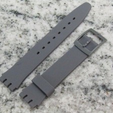 SWATCH Watch 17mm Strap Replacement Band Solid Gray Grey GENT Soft Silicone