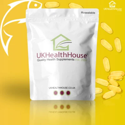 UKHEALTHHOUSE High Strength Cod Liver Oil Capsules 1000mg x 360 Omega 3 Vitamin A & D