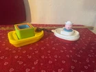 Vintage 1970's Fisher Price Tug Boat & Barge #120 Jumbo Little People