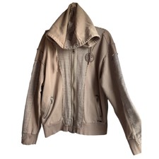 Firetrap Womens Sz Xxl Hoddie Jacket Plaid Patchwork Neutral Academia Cotton