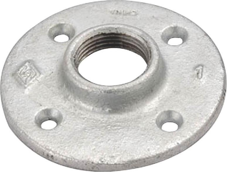 LOT (6) 1" INCH GALVANIZED PIPE THREADED FLOOR FLANGES FITTINGS  6102453