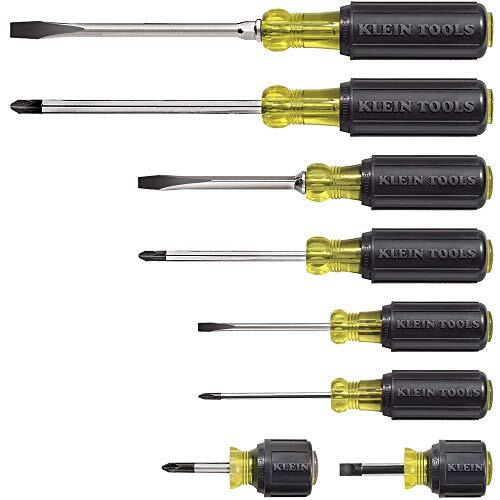 Klein Tools Set di cacciaviti, Multi-Applicazione, 8 Pezzi 85078, Gomma, Giallo/