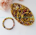 VALENTINO Bracciale elastico all'ingrosso 5 pezzi mookaite naturale 8 mm 7 5" cristallo guarigione