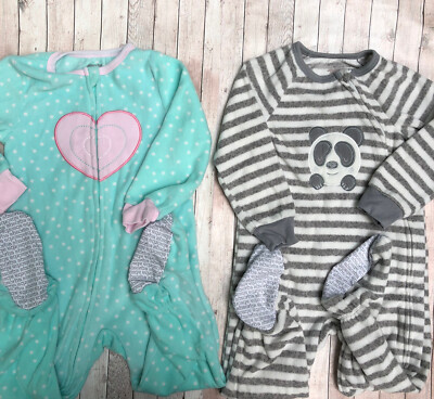 Absorba Girls Pack One Piece Fleece Footie Blanket Sleeper 3T