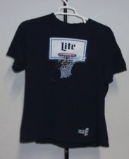 Miller Lite Basketball Beer T Shirt Men's Dark Blue Cut The Net INV# BL-8