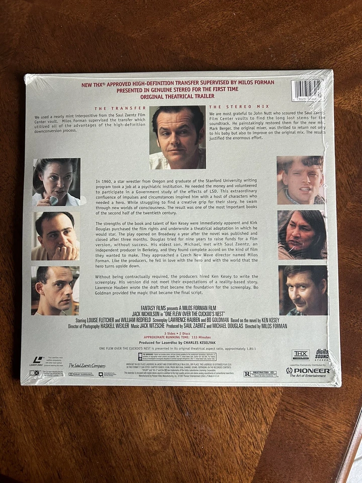 One Flew Over the Cuckoo's Nest (Laserdisc, Pioneer Special Edition) MINT SEALED - Image 2 of 2