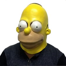 Halloween The Simpsons Mask Cosplay Party Show Prop Simpsons Latex Full Helmet