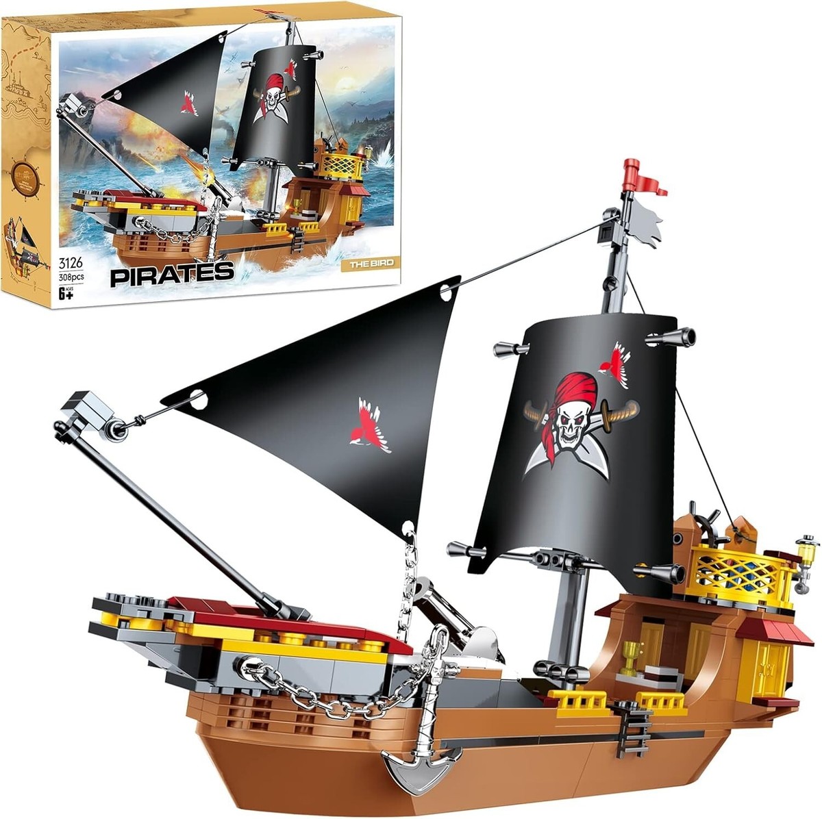 Juguete Crucero Regalo A NiÃ±a De AÃ±os COGO Pirate Ship Building Sets