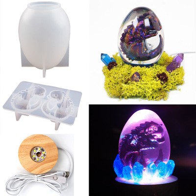Kristall Silikon 3D Drachenei Kugel Licht Harz Tischlampe Nachtlicht Zum Selbermachen Handwerk