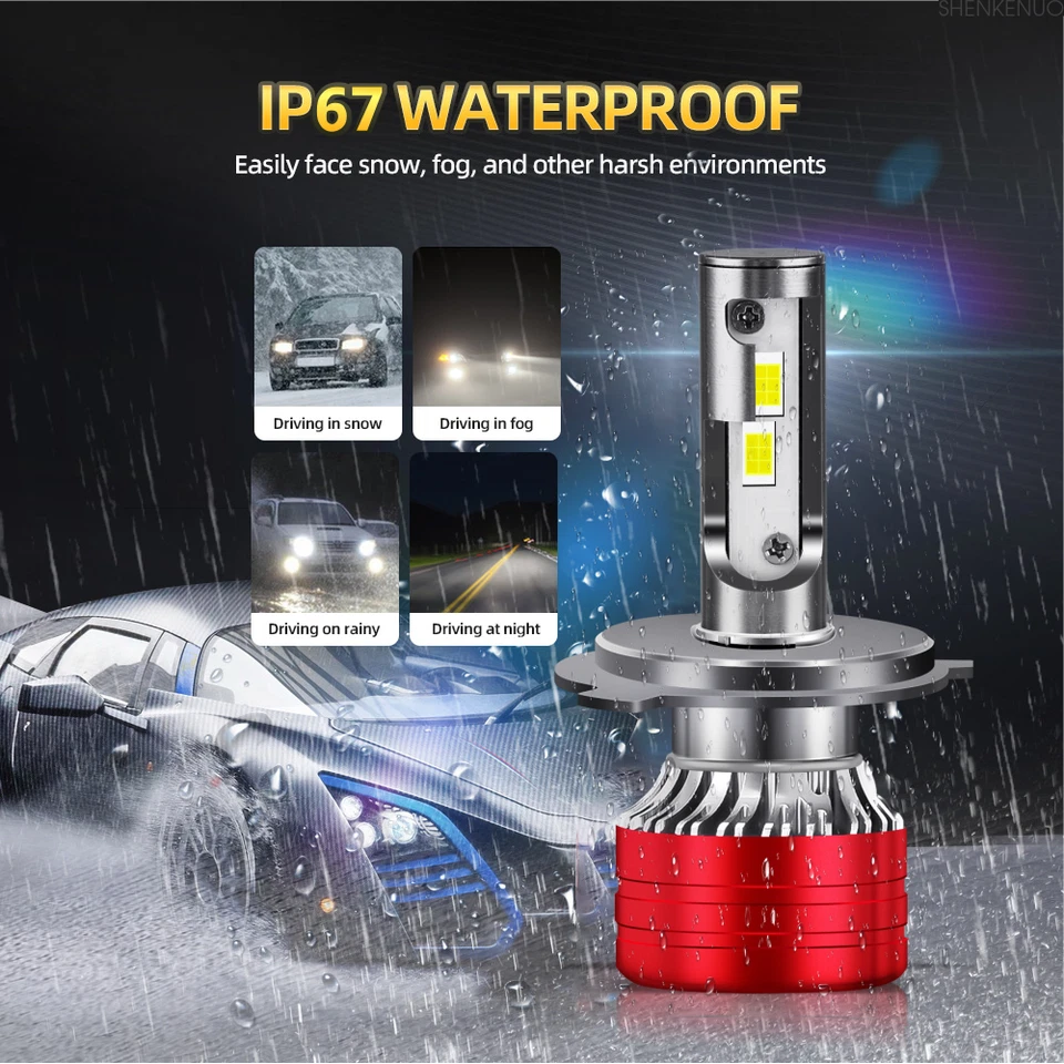 Par de faros LED redondos de 7" pulgadas blancos altos/bajo DRL para Beetle 1967-1979 Foto 4 de 4