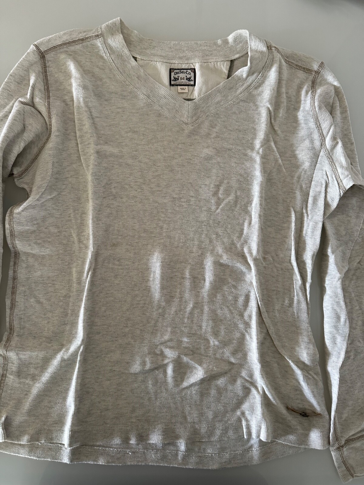 ALTRA T SHIRT UOMO DIESEL MANICA LUNGA SCOLLO A V COLORE PANNA SPEDIZIONE VELOCE