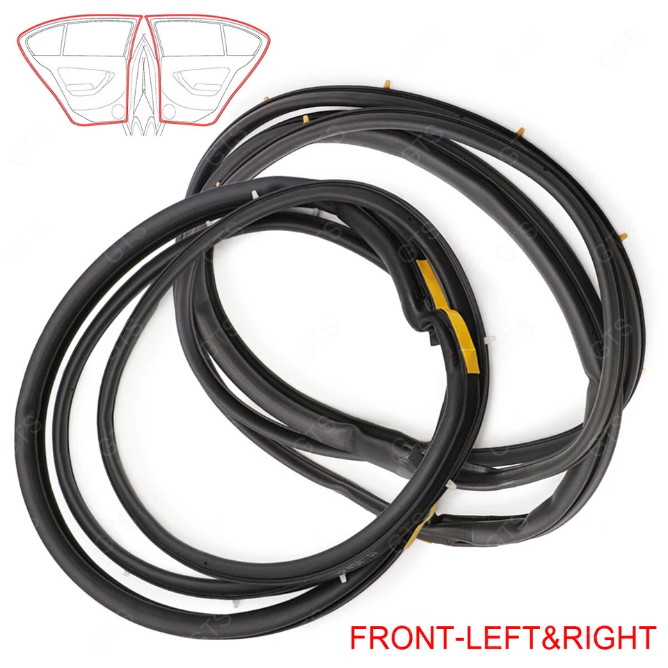 For Toyota Corolla AE EE 92 1987 - '90 Pair Front Door Rubber Seal Weatherstrip - Image 2 of 4