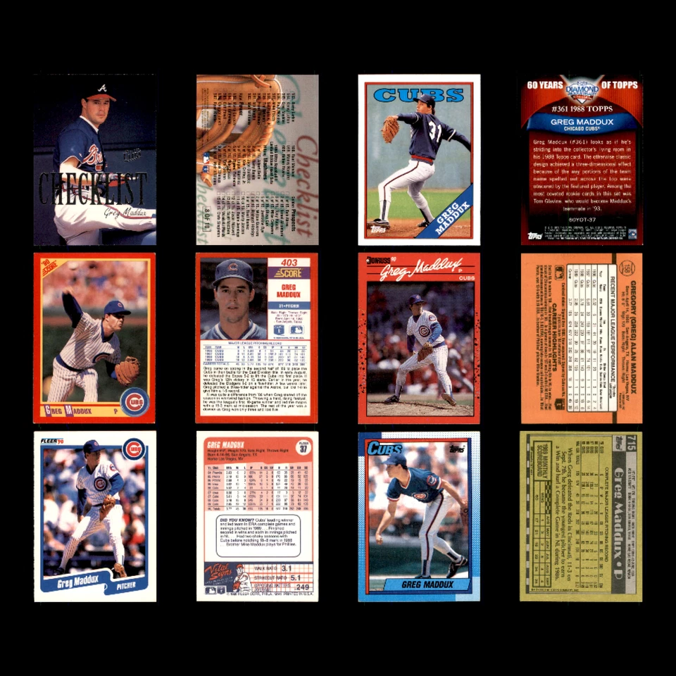 Greg Maddux Lote 108 Tarjetas de Béisbol 2001 Fleer Tradition Atlanta Braves Set MLB Foto 4 de 4