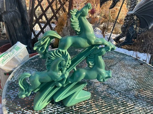 Royal haeger 1954 thunder and lightning horses figure absinthe glaze