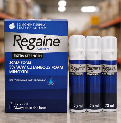 Regaine Homme 5% Minoxidil Extra Fort Mousse 3x73ml   Repousse des cheveux