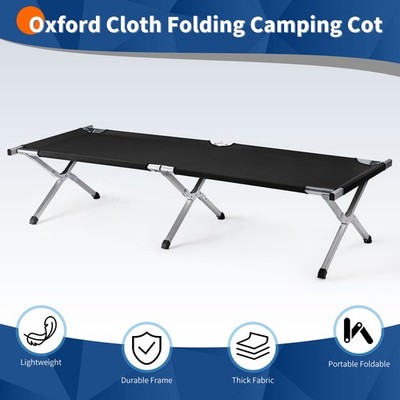 Folding Camping Cot 75in Portable with Carrying Bag, for Outdoor Camping Hiking