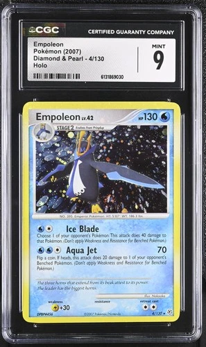 CGC 9 MINT Empoleon 4/130 Diamond & Pearl Holo Pokemon Card