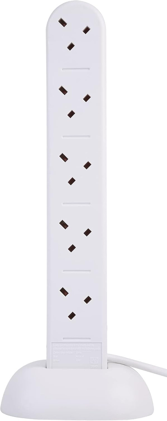 Pro Elec 2810 10 Gang Extension Tower with 2M Cable , White
