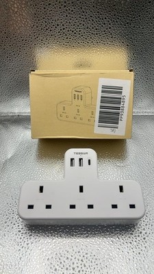 Tessan 3 Wege Stecker USB Stecker Ladegerät Adapter UK mit 3 USB Hub (1 USB C) TS223 C