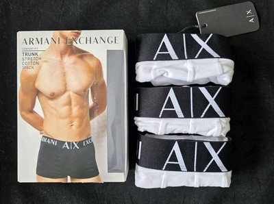 ARMANI EXCHANGE MEN S STRETCH COTTON TRUNKS UNDERWEAR WHITE SZ S  #XM000882-NWT