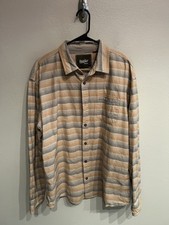 Howler Brothers Mens XL Flannel Shirt Multicolor Striped Missing Buttons