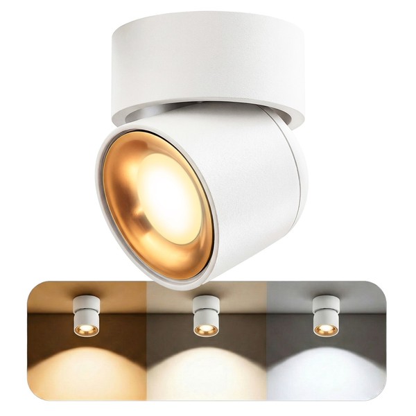Deckenspot Ayona Schwenkbar IP54 Mit Led GU10 Dimmbar 6W 3 Lichtmodi Aufbauspot-image