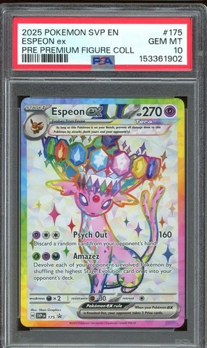 PSA 10 GEM MINT - Espeon ex #175 Prismatic Evolutions Premium Figure Collection