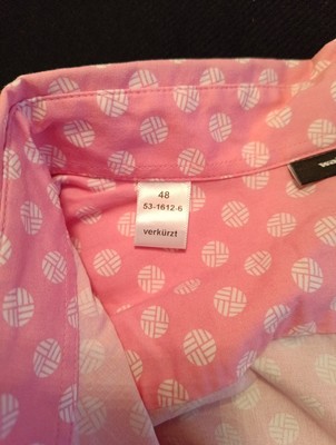 Hemd Bluse Walbusch 48 XXL verkürzt rosa Muster nagelneu frühling stretch