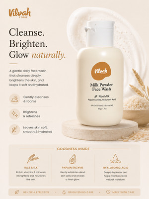 Vilvah Rice Milk Face Wash | Deep Cleansing for Oily & Acne Prone Skin | 50G