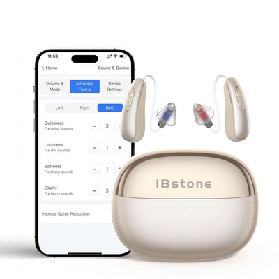 Auralink Bluetooth Hearing Aids for Seniors Adults, App-Controlled Precise Fitti