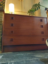 Mid Century Scandinavian Chest of Drawers Teak Veneer