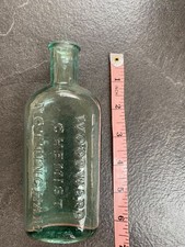 Vintage 6” Glass Embossed Woodward Nottingham Chemist Bottle