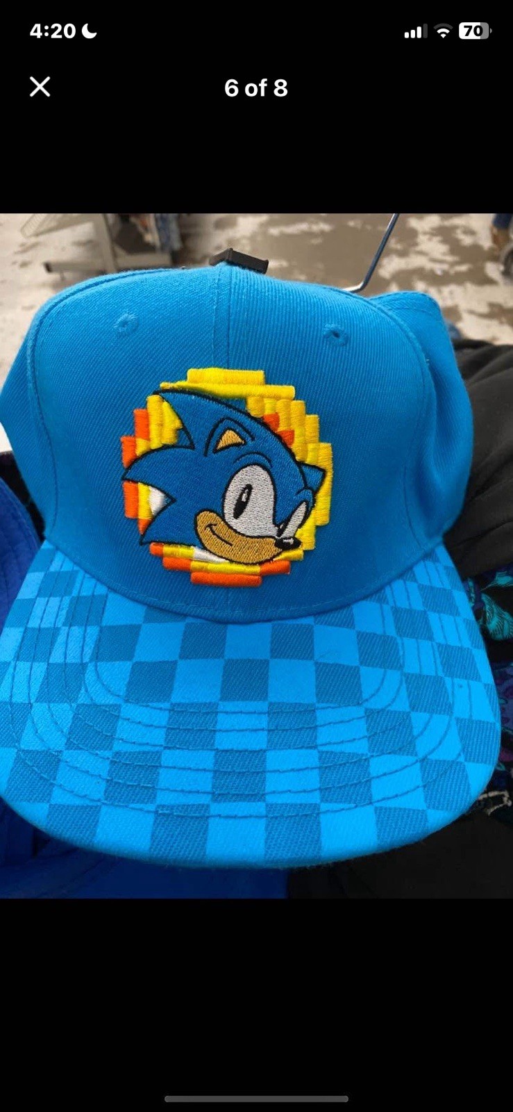 SONIC - Checkered Snap-Back Baseball Cap - image 2