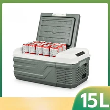 15L Car Refrigerator 12 Volt Fridge Freezer 12/24V DC 100-240V AC Cooler Ice Box