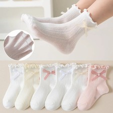 3 Pairs/lot Kids Socks Bowknot Princess Spring Summer Cotton Girls Socks Cute C