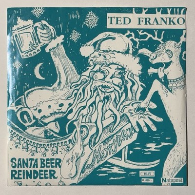 Ted Franko Santa Beer Reindeer / Santa Baby (1992) Vinyl Record 45 7  Christmas