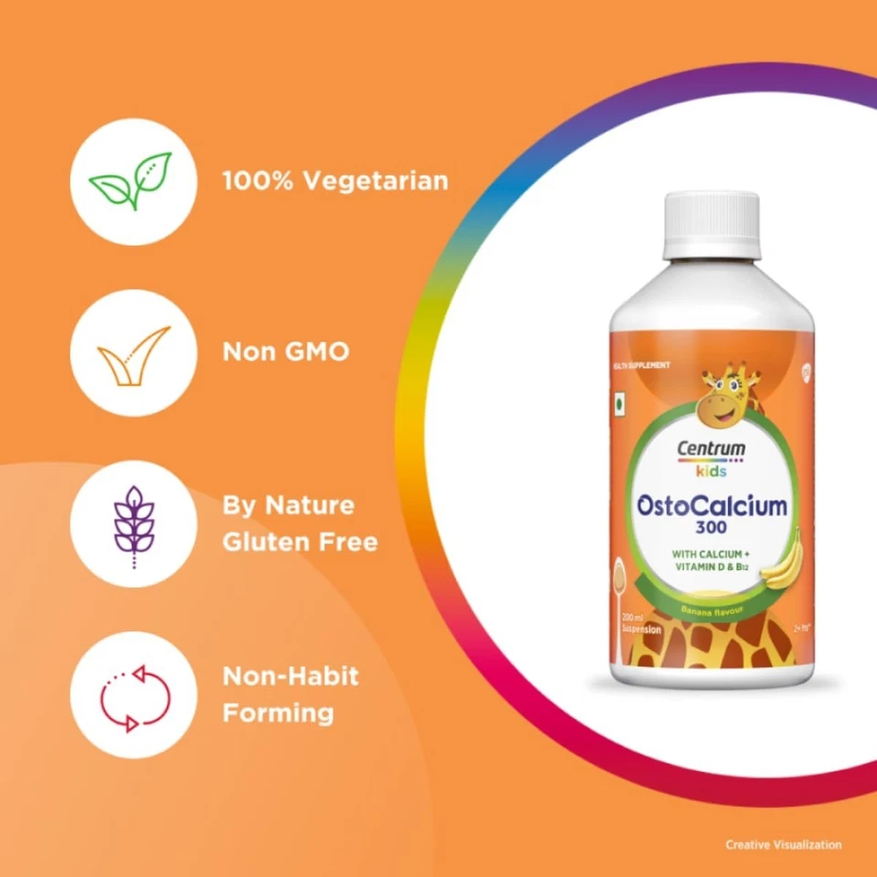 Centrum OstoCalcium Kids 300 Suspensión | Vit D y Calcio - 200 ml Foto 4 de 4
