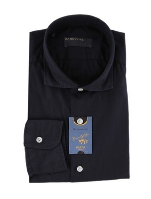 $375 Barba Napoli Dark Blue Cotton Shirt - Extra Slim - (BN9162512)