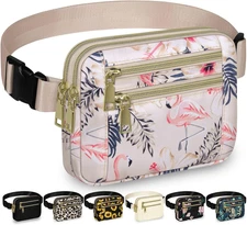 Fanny Packs for Women Fashion Waist Packs Bag with Adjustable Strap and 4 Zipper