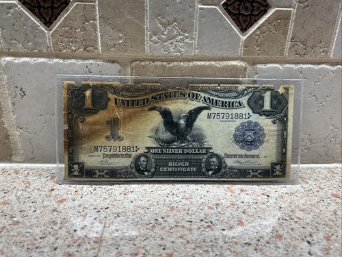 1899 $1 Dollar Silver Certificate Black Eagle Horse blanket Note